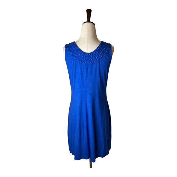 Tommy Bahama Dress Women XXS Blue Knit‎ Pearl Embroidered Shift Mini Preppy - Picture 3 of 9